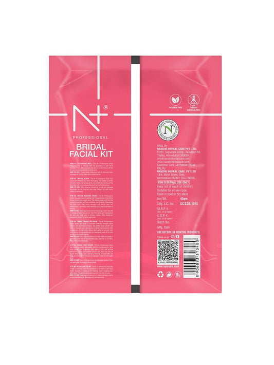 N+ Professional Bridal Facial Kit with Pink Lotus Extract & Hyaluronic Acid 45g - Pinkbliss