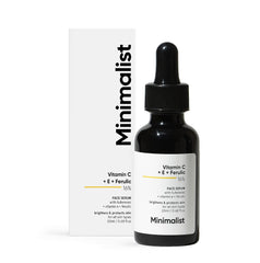 Minimalist 16% Vitamin C Face Serum (Advanced) 20ml With Vit E, & Ferulic Acid For Glowing Skin | Advanced Brightening Formula With Power of Vit C & E, Ferulic Acid & Fullerenes - Pinkbliss