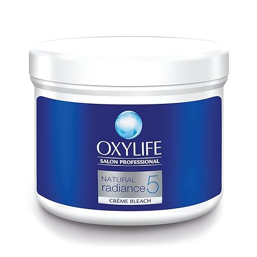 Oxylife Salon Professional Natural Radiance 5 creme Bleach, 310g With Oxysphere Technology For Radiant & Even Skin Tone, Vitamin E & Glycerine, Fights 5 Skin Problems - Pinkbliss