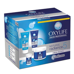Oxylife Salon Professional Natural Radiance 5 creme Bleach, 310g With Oxysphere Technology For Radiant & Even Skin Tone, Vitamin E & Glycerine, Fights 5 Skin Problems - Pinkbliss