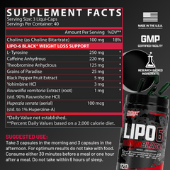 Nutrex Research Lipo 6 Black Powerful Weight Loss Support – 120 Capsules - Pinkbliss