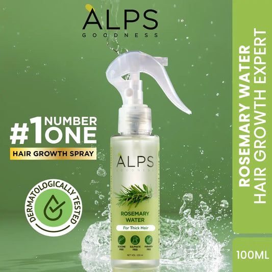 Alps Goodness Rosemary Water Spray For Hair Growth 100ml | Hair Spray for Regrowth | Rosemary Hair Mist | Adds Shine | Helps Reduce Hairfall | Strengthens Hair | Suitable For All Hair Types
