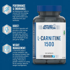 Applied Nutrition L-Carnitine 1500 – 120 Capsules | Supports Fat Metabolism & Energy