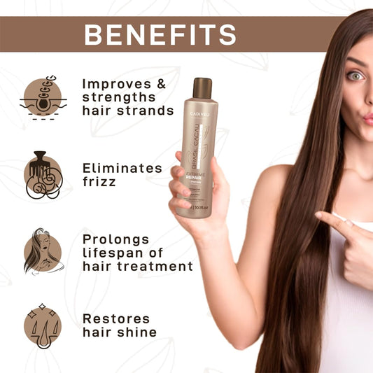 Cadiveu Brasil Cacau Extreme Repair Shampoo for Damaged Hair – 300ml - Pinkbliss