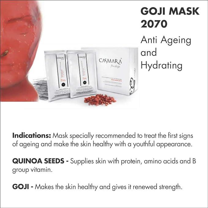 Casmara Goji Cream Mask - 2070 PEEL OFF FACIAL MASK (Set Of 1 Gel and 1 Powder) - Pinkbliss