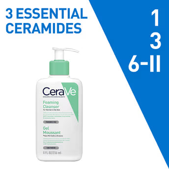 CeraVe Foaming Cleanser For Normal To Oily Skin (473ml) - Dermatologist-Developed Facewash | Non-Comedogenic And Fragrance-Free Cleansers For Acne-Prone Skin - Pinkbliss