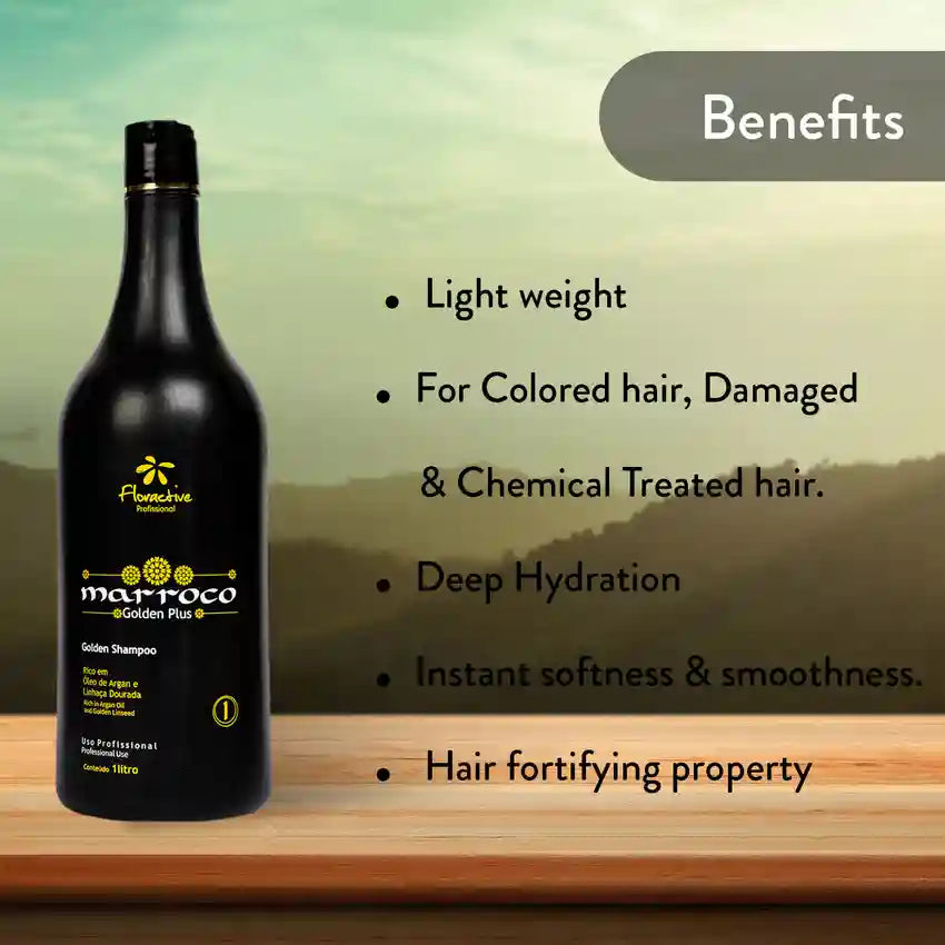 Floractive Profissional Marroco Golden Plus Shampoo 1000ml - Pinkbliss