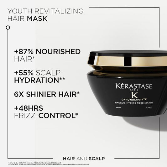 Kérastase Chronologiste Hair Mask for Aging Hair 200ml | Hydrating Hair Mask for Aging Hair | Infused with Hyaluronic Acid, Vitamin E - Pinkbliss