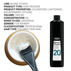 L’Oreal Professionnel Blond Studio 9 Oil Developer – 20 Volume 6% (1000ml) - Pinkbliss