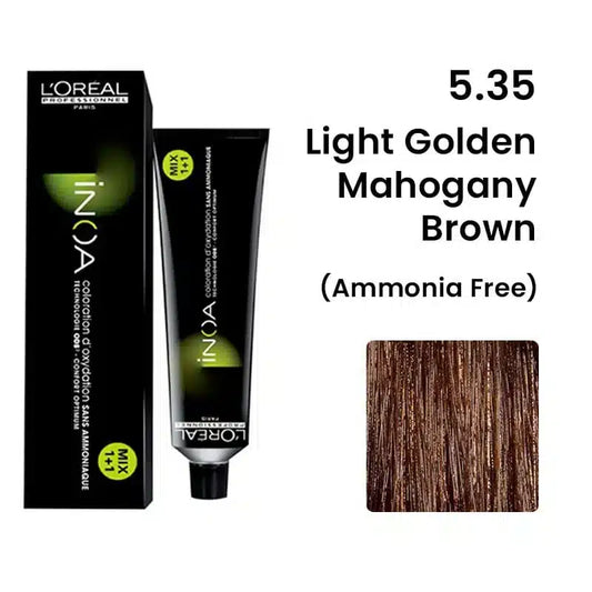 L’oreal Professionnel Inoa Ammonia Free Hair Color 5.35 Light Golden Mahogany Brown - Pinkbliss