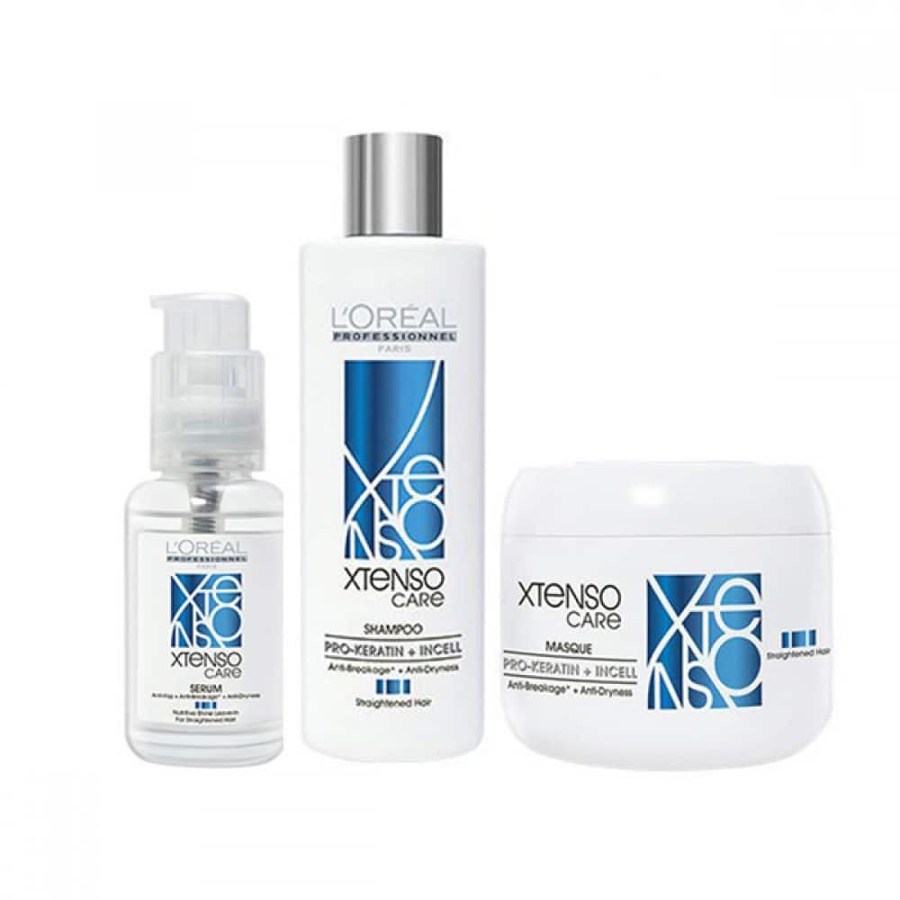 L'Oréal Professional Xtenso Care Shampoo 250ml, mask 196g and Serum 50ml Trio - Pinkbliss