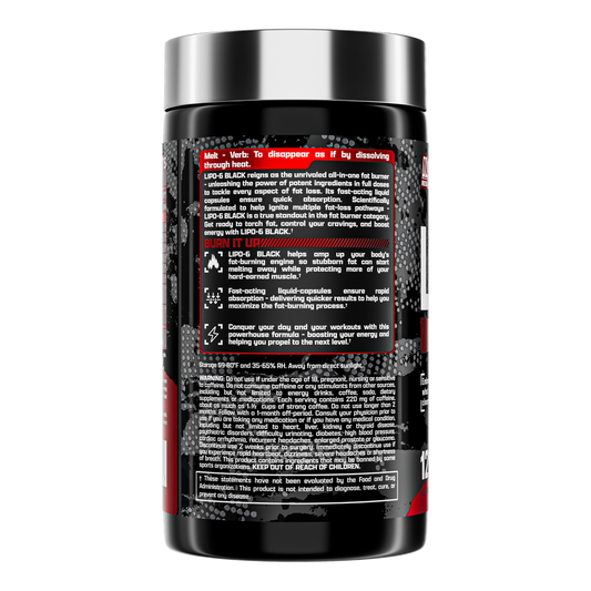 Nutrex Research Lipo 6 Black Powerful Weight Loss Support – 120 Capsules - Pinkbliss
