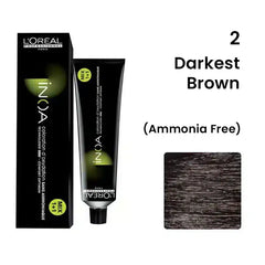 L’oreal Professionnel Paris INOA Ammonia-free Permanent Hair Color -2 (Darkest Brown) - Pinkbliss