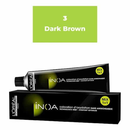 L’oreal Professionnel Paris INOA Ammonia-free Permanent Hair Color – 3 (Dark Brown) - Pinkbliss
