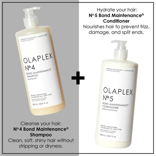 Olaplex No 4 Bond Maintenance Shampoo and No 5 Conditioner 1000ml Each - Pinkbliss