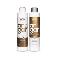 QOD Professional Argan Moisture-Shine Shampoo and Conditioner 1000ml Each - Pinkbliss
