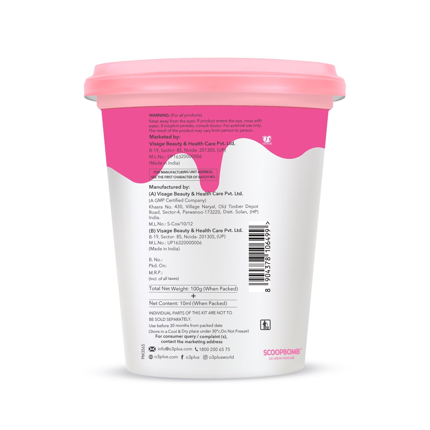 O3+ Pedilogix Scoop Bomb Pedicure with Bath Bomb for Soft & Moisturised Feet | 100g - Pinkbliss
