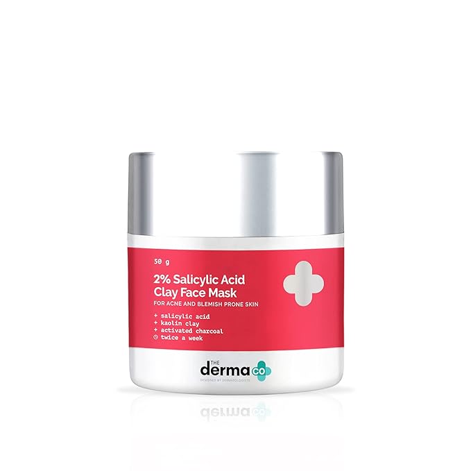 The Derma Co 2% Salicylic Acid Clay Face Mask for Acne & Blemish Prone Skin - 50g - Pinkbliss