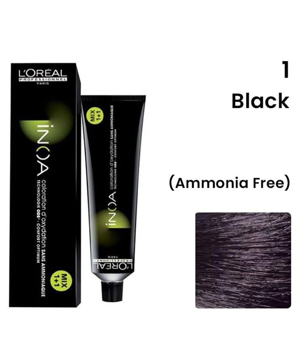 L’oreal Professionnel Paris INOA Ammonia-free Permanent Hair Color – 1 (Black) - Pinkbliss