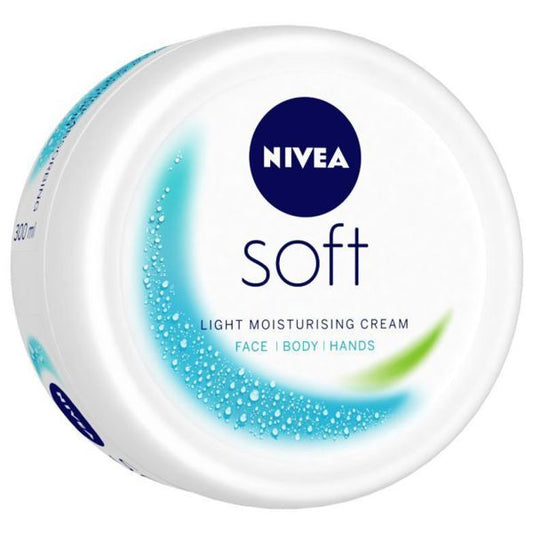 Nivea Soft Light Moisturizer for Face, Hand & Body, Non-Sticky Cream with Vitamin E & Jojoba Oil (300ml) - Pinkbliss