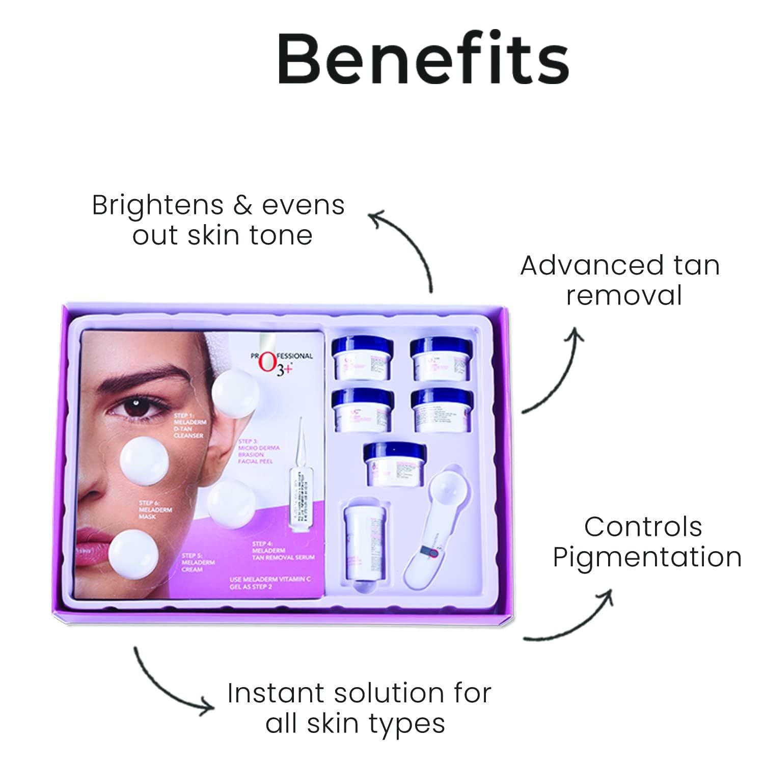 O3+ Professional Power Brightening Facial Kit (123gm + 40ml) - Pinkbliss