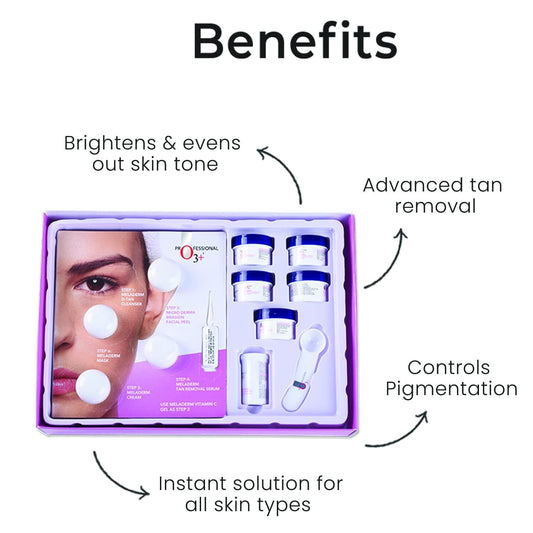 O3+ Professional Power Brightening Facial Kit (123gm + 40ml) - Pinkbliss