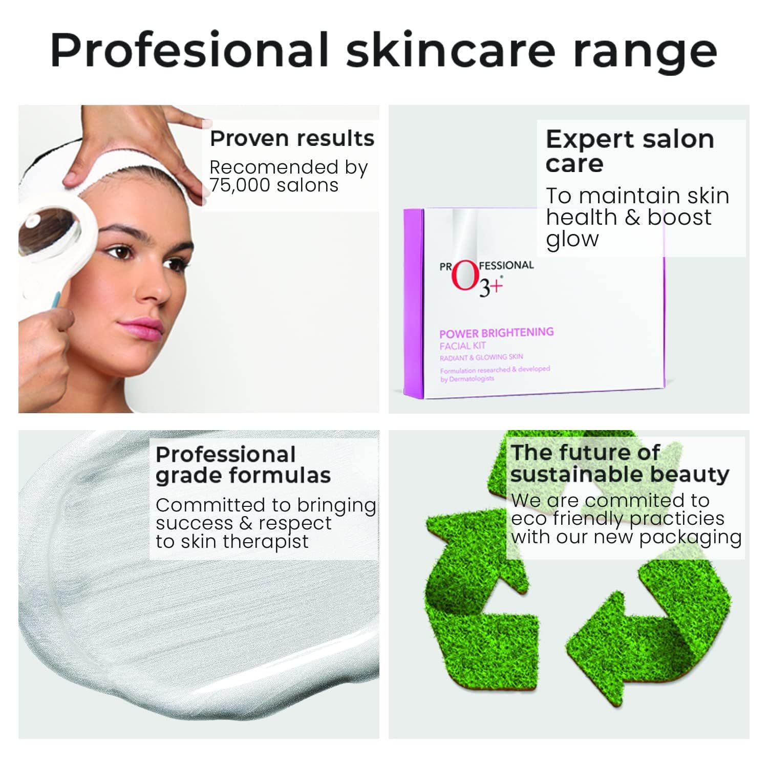O3+ Professional Power Brightening Facial Kit (123gm + 40ml) - Pinkbliss