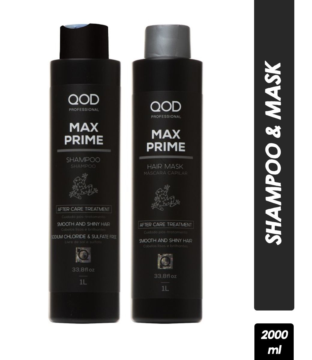 QOD Professional Max Prime After Treatment Shampoo and Mask 1000ml Each - Pinkbliss
