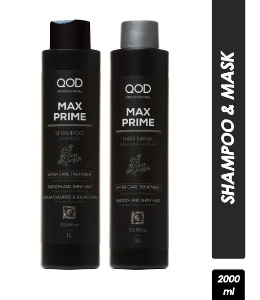 QOD Professional Max Prime After Treatment Shampoo and Mask 1000ml Each - Pinkbliss