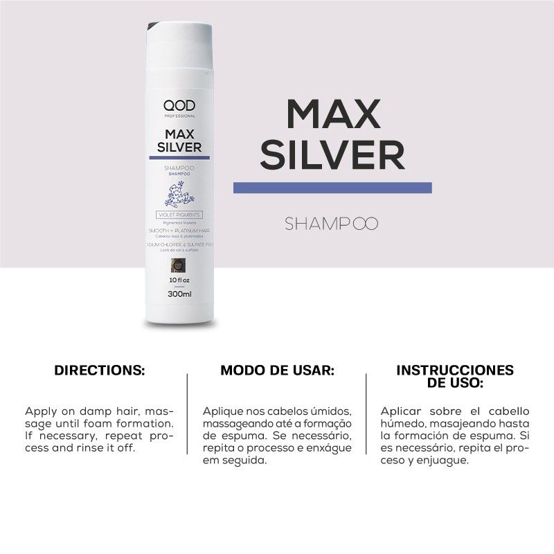 QOD Professional Max Silver Hair Shampoo 300ml - Pinkbliss