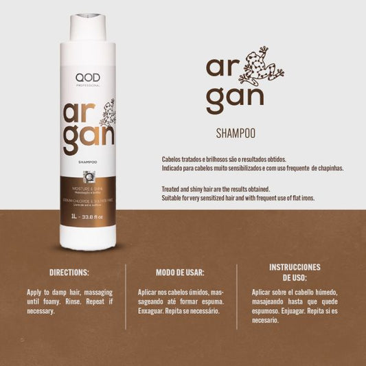 QOD Professional Argan Moisture and Shine Shampoo 1000ml - Pinkbliss