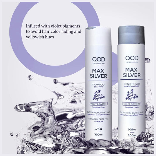 QOD Professional Max Silver Shampoo – Conditioner 300ml Combo - Pinkbliss