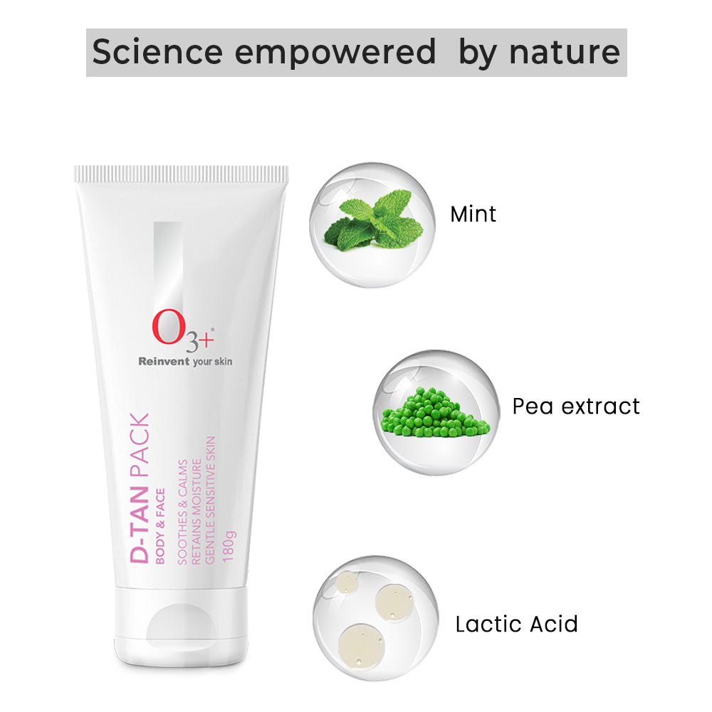 O3+ D-tan Pack For Instant Tan Removal For all skin Types 180g - Pinkbliss